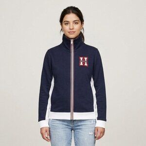 Tommy Hilfiger Vintage Navy And White Full Zip Sweater